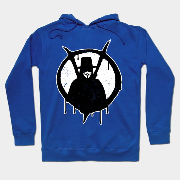 V For Vendetta Guy Fawkes Spraypaint Stencil Hoodie by CultureClashClothing